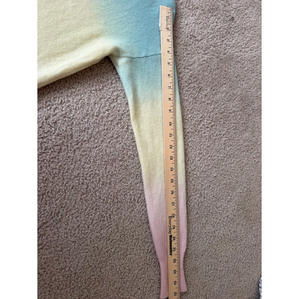 AQUA Cashmere Sweater Ombre Pastel Blue Yellow Pink Small - Picture 7 of 8